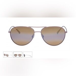 Unisex Maui Jim Walaka sunglasses in Satin Sepia with HCL Bronze lens